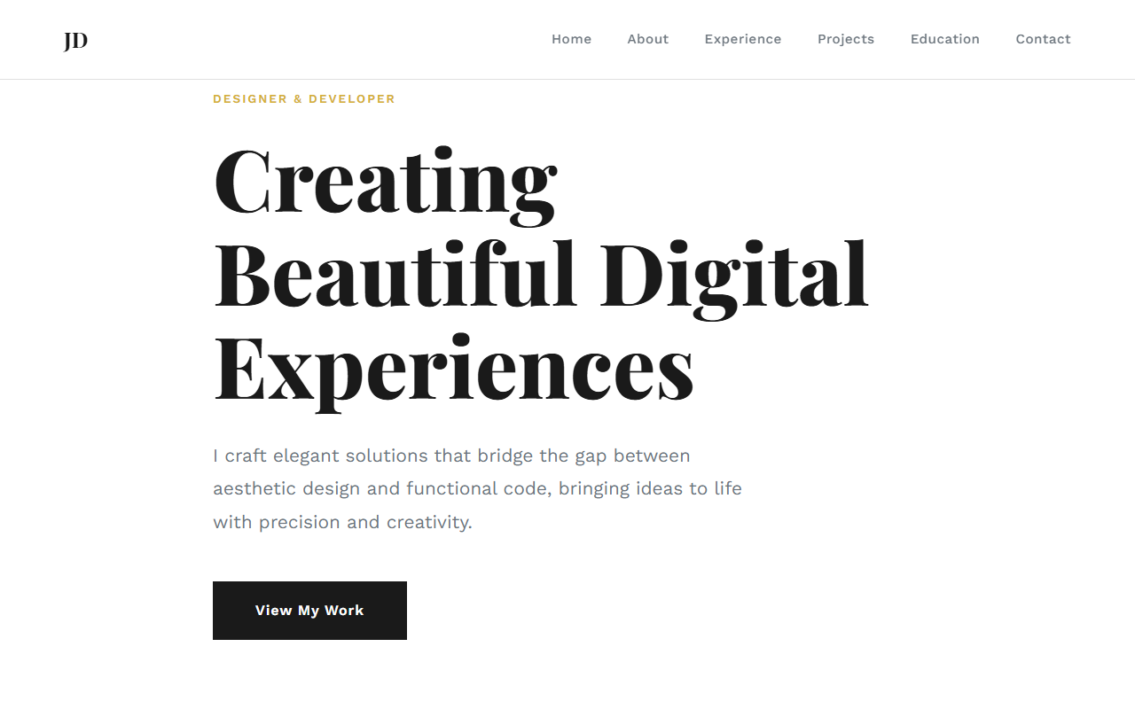 Minimalist Elegant Portfolio Preview